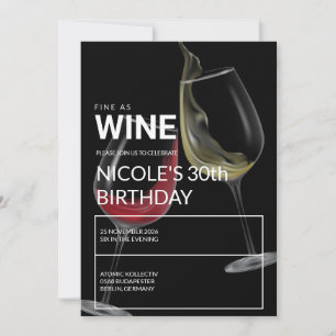Convite de Aniversário Elegante Fino Como Vinho