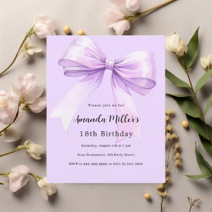 Convite de aniversário elegante para arco lavanda