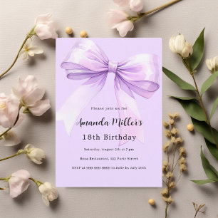 Convite de aniversário elegante para arco lavanda