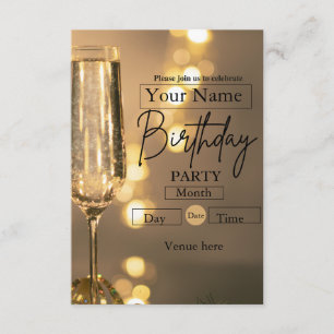 Convite de Aniversário Elegante para Brinde de Cha