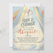 Convite de Aniversário Elegante para Patinação no