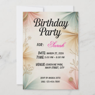 Convite de Aniversário Elegante – Personalizável