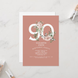 Convite de aniversário Elegante rosa rosa rosa ros