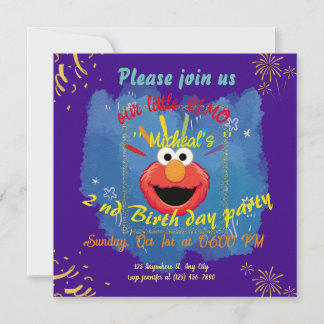 CONVITE DE ANIVERSÁRIO ELMO CUTA PERSONALIZADO
