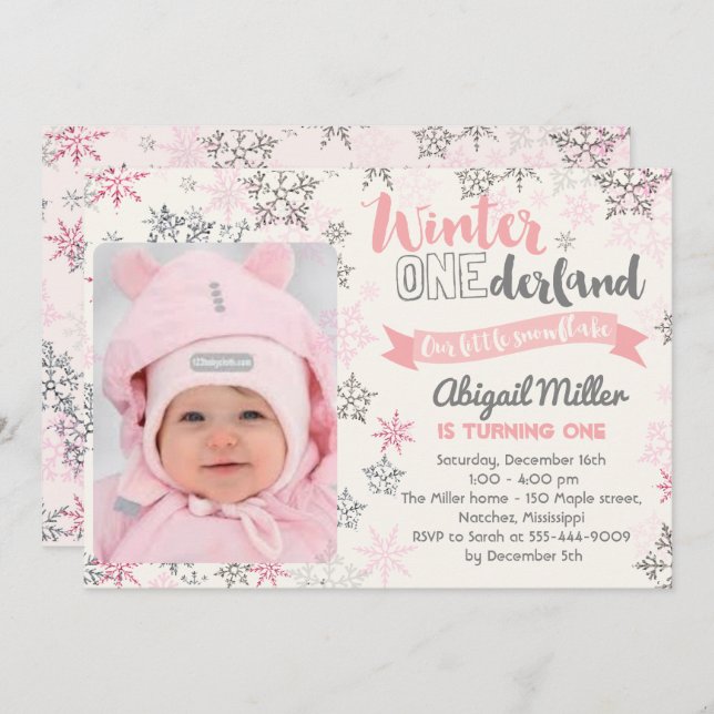 Convite de aniversário em floco de neve - Holanda  (Frente/Verso)