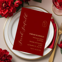 Convite de Aniversário em Folha de Luxo Vermelho