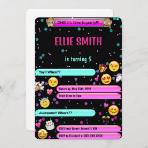 Convite de aniversário Emoji