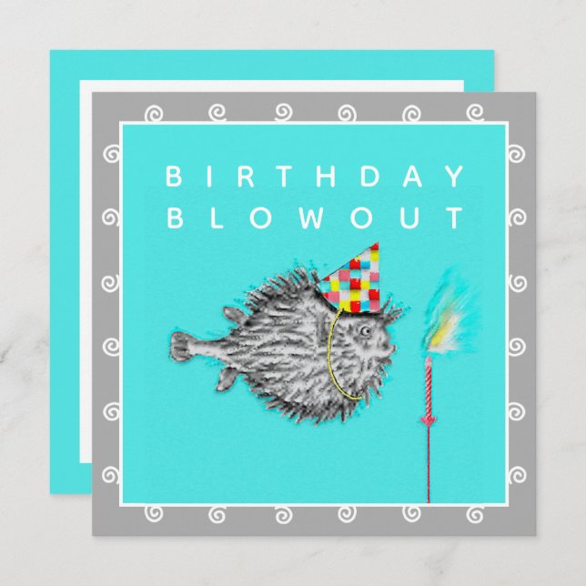 Convite de aniversário engraçado (Frente/Verso)