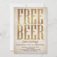 Convite de Aniversário Engraçado de Cerveja Livre