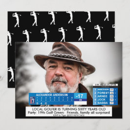 Convite de Aniversário Engraçado para Homens Golf