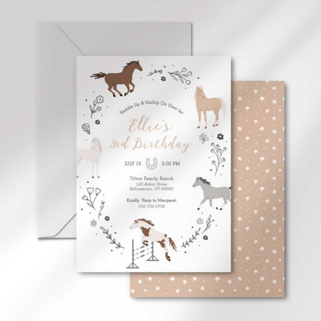 Convite de Aniversário Equestre Ocidental (Criador carregado)
