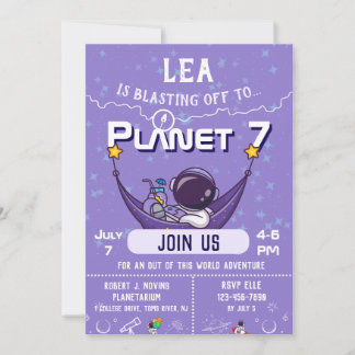 Convite de Aniversário Espacial