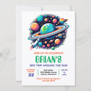 Convite de Aniversário Espaço Cute para Menino ou 