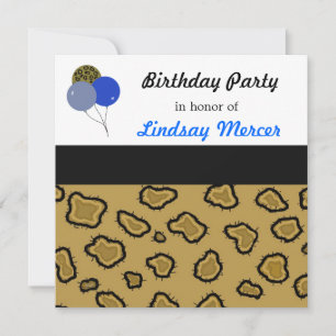 Convite de Aniversário Estampa de Leopardo