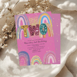 Convite de aniversário estrelas rosa e dourado aqu