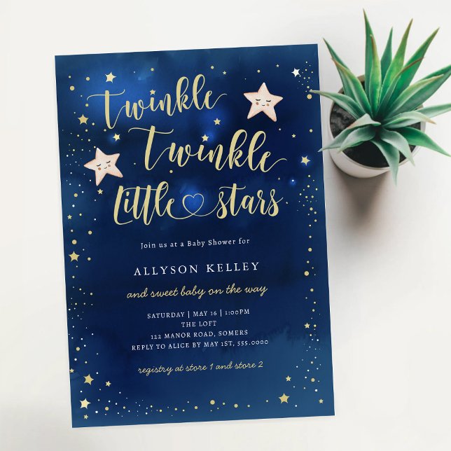 Convite de Aniversário Estrelinhas Brilhantes (Criador carregado)