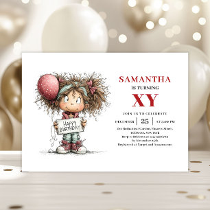 Convite de Aniversário Excêntrico para Menina Dive