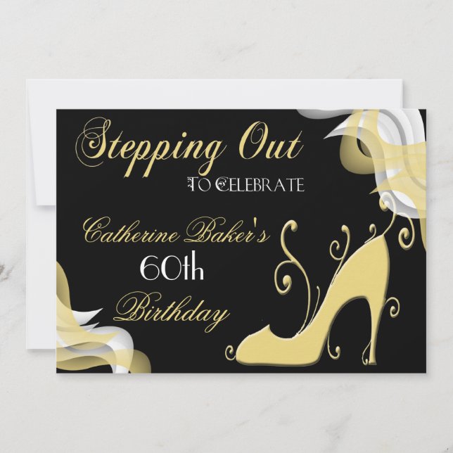 Convite de aniversário extravagante dos calçados (Frente)