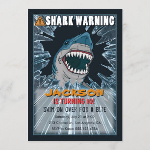 Convite de aniversário Extreme Shark Boys