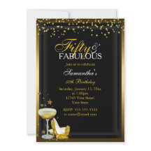 Convite de Aniversário Fabuloso Dourado Brilhante 