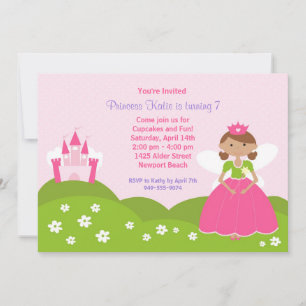Convite de aniversário Fada Princesa