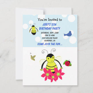 Convite de Aniversário Fantasia Abelha Bumble