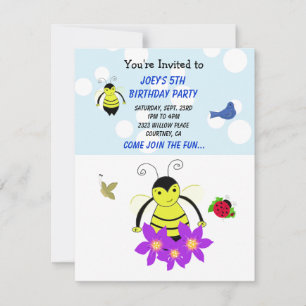 Convite de Aniversário Fantasia Abelha Bumble