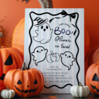 Convite de aniversário fantasma desenhado à mão