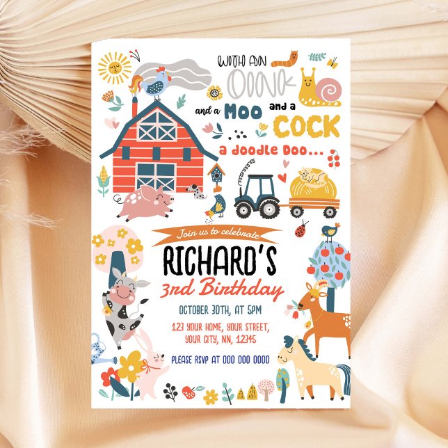 Convite de aniversário fazenda (Criador carregado)