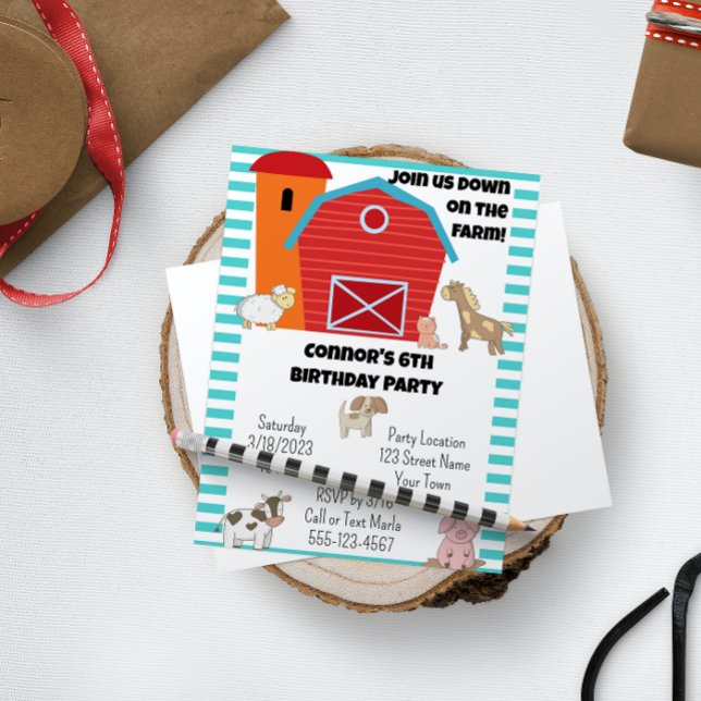 Convite de aniversário fazenda (Criador carregado)