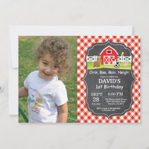 Convite de Aniversário Fazenda Quadro Negro Festa 