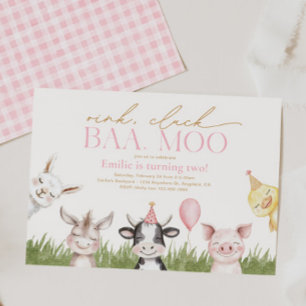 Convite de Aniversário Fazendinha de Menina