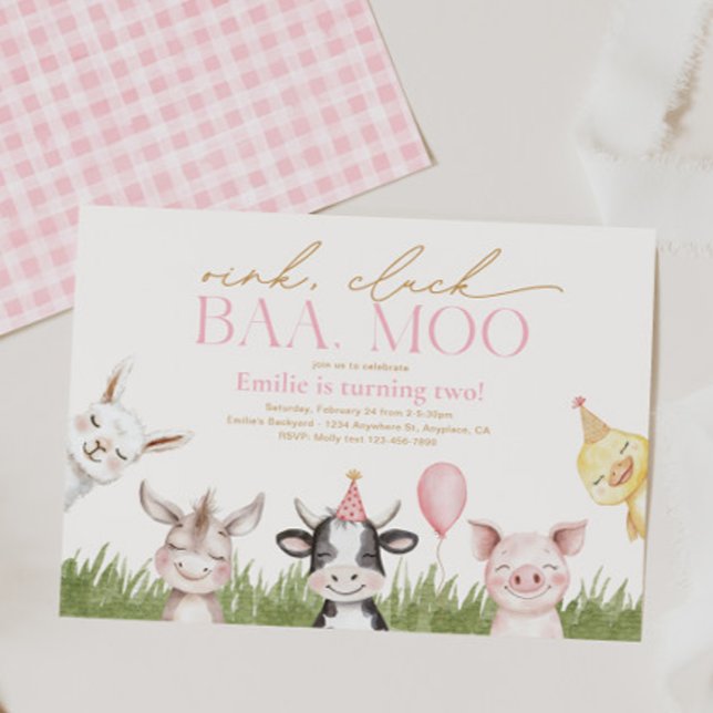 Convite de Aniversário Fazendinha de Menina (Criador carregado)