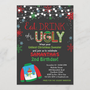 Convite de Aniversário Feio/Festa de Natal