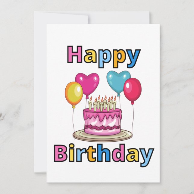 Convite de Aniversário Feliz (Frente)