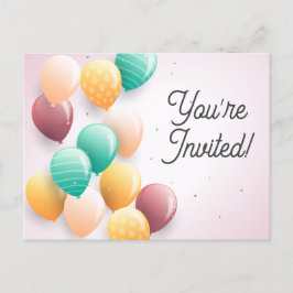 Convite de aniversário feliz cartões-postais