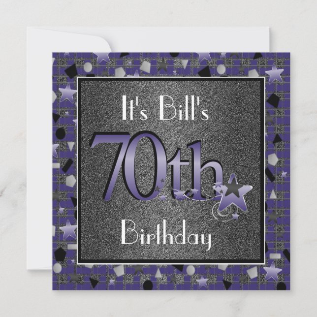 Convite de aniversário feliz do 70 para ele (Frente)