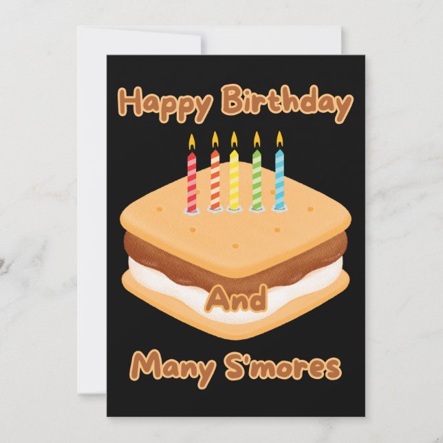 Convite de Aniversário Feliz e Muitos S'mores (Frente)