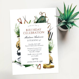 Convite de Aniversário Ferramentas de Jardinagem J