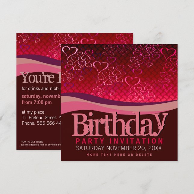 Convite de Aniversário Festa de Bolhas de Amor Ver (Frente/Verso)