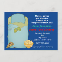 Convite de Aniversário Festa de Dormir dos Meninos