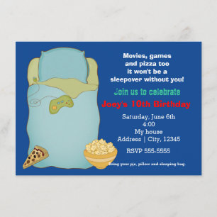 Convite de Aniversário Festa de Dormir dos Meninos