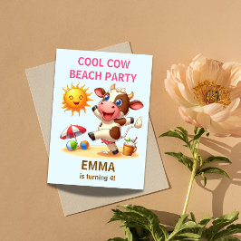 Convite de Aniversário Festa de Praia da Vaca Lega