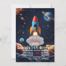 Convite de Aniversário Festa Espacial decolar | An