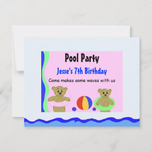 Convite de Aniversário Festa na Piscina