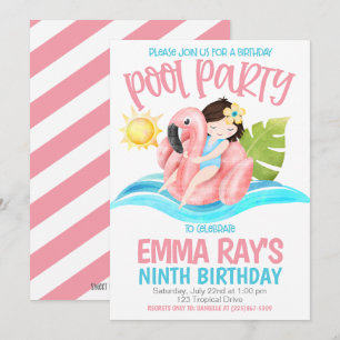 Convite de Aniversário Festa na Piscina
