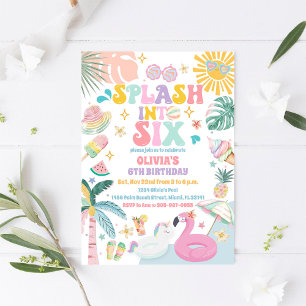 Convite de Aniversário Festa na Piscina