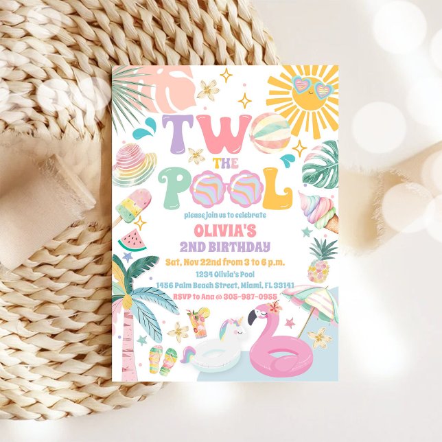 Convite de Aniversário Festa na Piscina (Criador carregado)