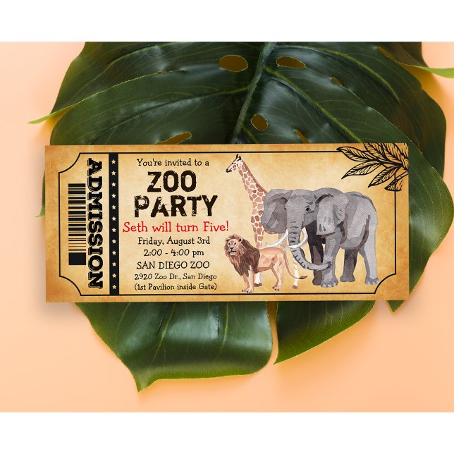 CONVITE DE ANIVERSÁRIO Festa no Zoológico para QUA (Criador carregado)