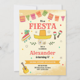 Convite de aniversário Fiesta